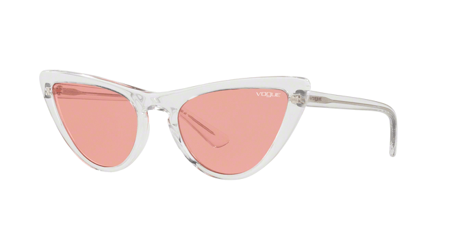 Vogue VO5211S W74584 occhiale da sole donna, forma montatura cat eye trasparente e lenti rosa.